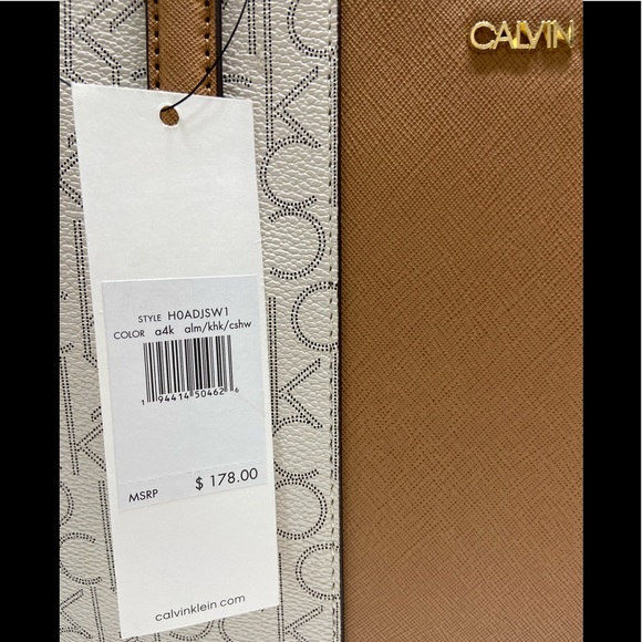 NEW Calvin Klein Monogram Logo Chainlink Satchel - Picture 9 of 12